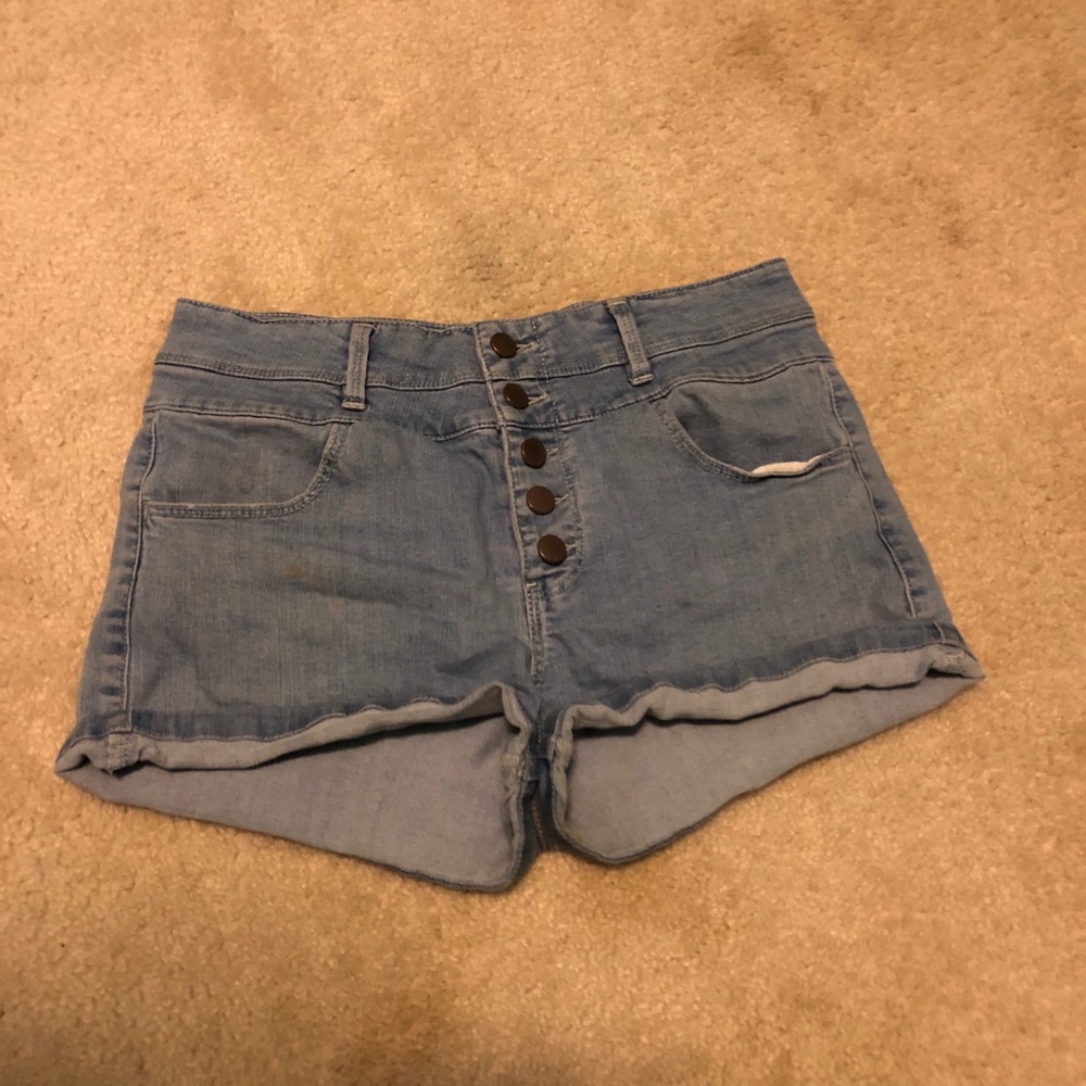 high waisted denim shorts